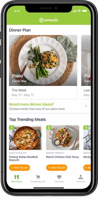 eMeals App for Paleo Diets
