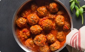 Oven-Baked Meatballs in Marinara Sauce