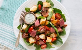 Bacon-and-Blue Panzanella with Steak