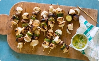 Grilled Chicken Kabobs with Asparagus