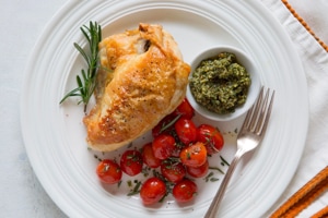 Oven-Roasted Chicken with Pecan Pesto