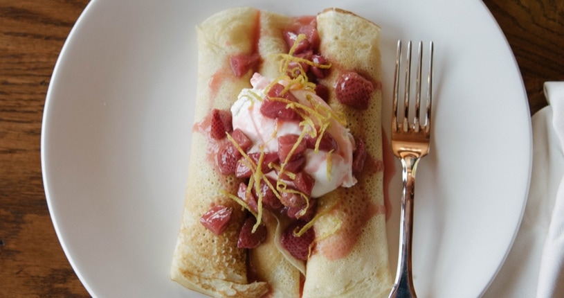 Country Crepes with Strawberry Preserve