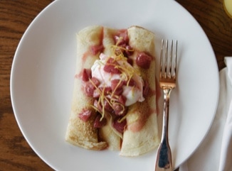 Country Crepes with Strawberry Preserve