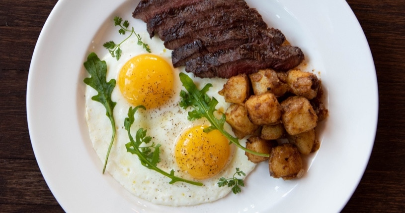 Hanger Steak and Eggs with Potato Hash